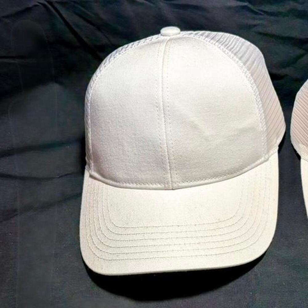 🚨 Blank Port Authority White Performance Trucker Hat Cap Velcro Strap 🧢